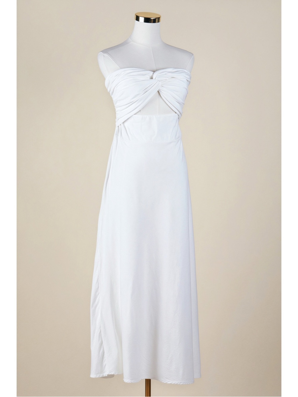 Sz 10 Petal And Pup White Cotton Strapless Twist Knot Cutout Rosetta Dress EUC
